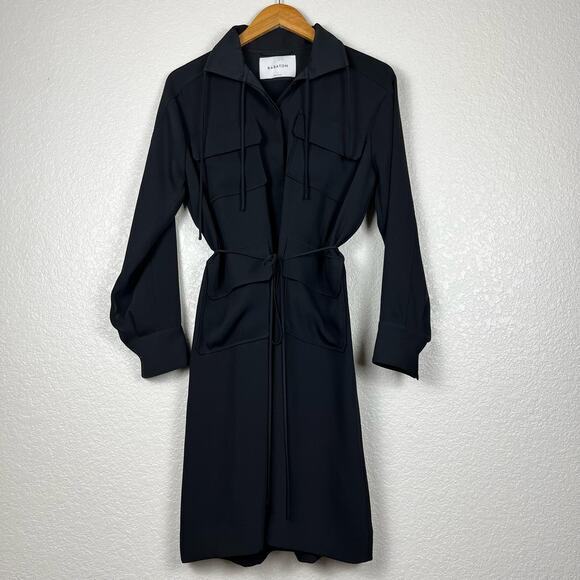 Aritzia‎ Babaton Shirtdress Womens 1/S Howitt Black Button Up Utility Minimalist - Picture 1 of 7